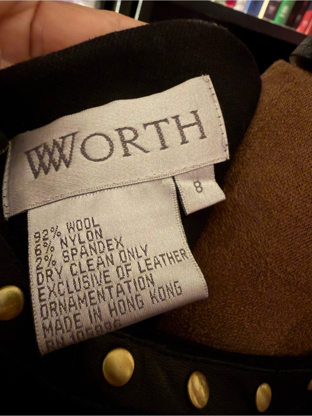 Worth Black Open-Front Blazer with Gold Stud Trim - Picture 4 of 4